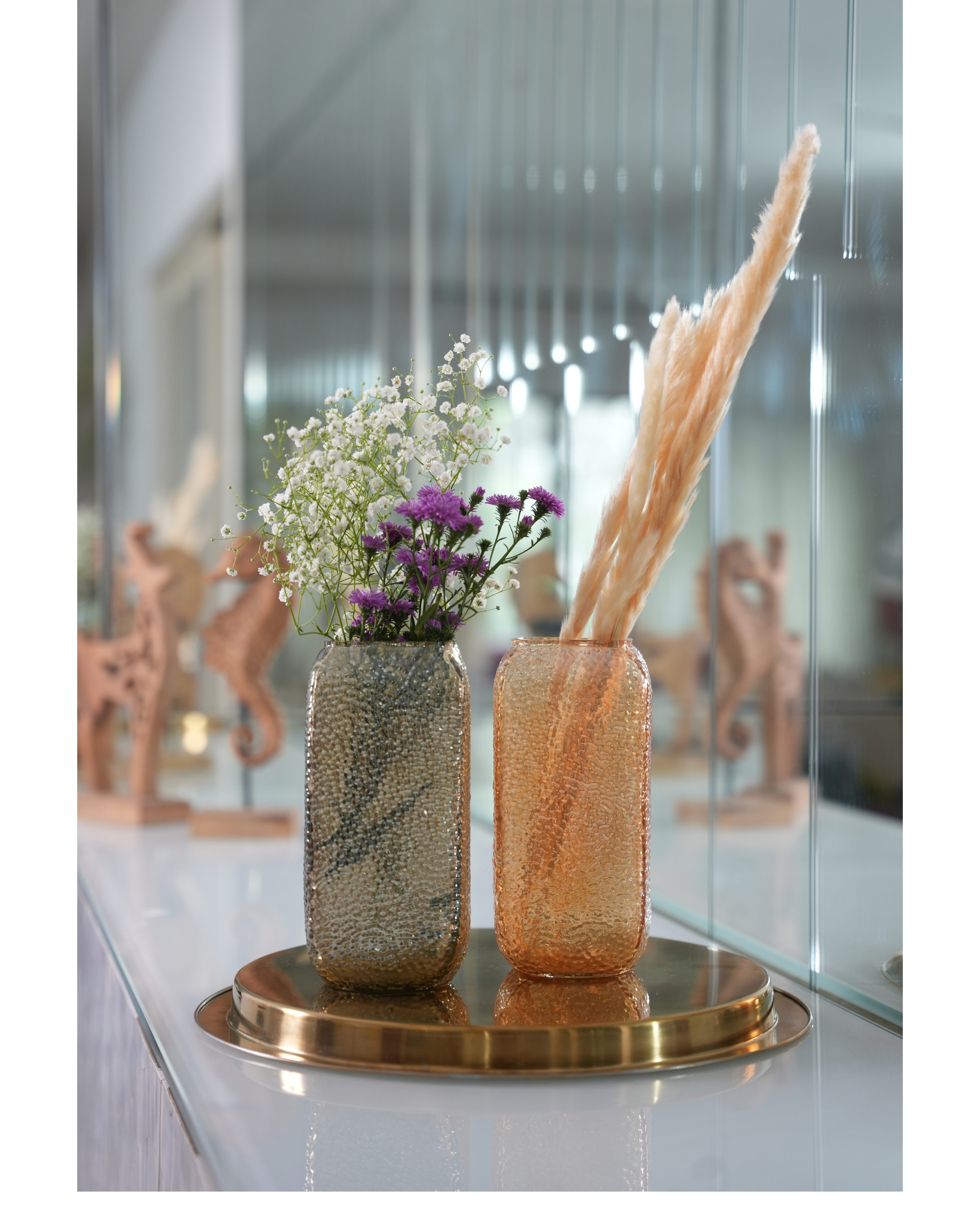 Silver Rectangle Glass Vase