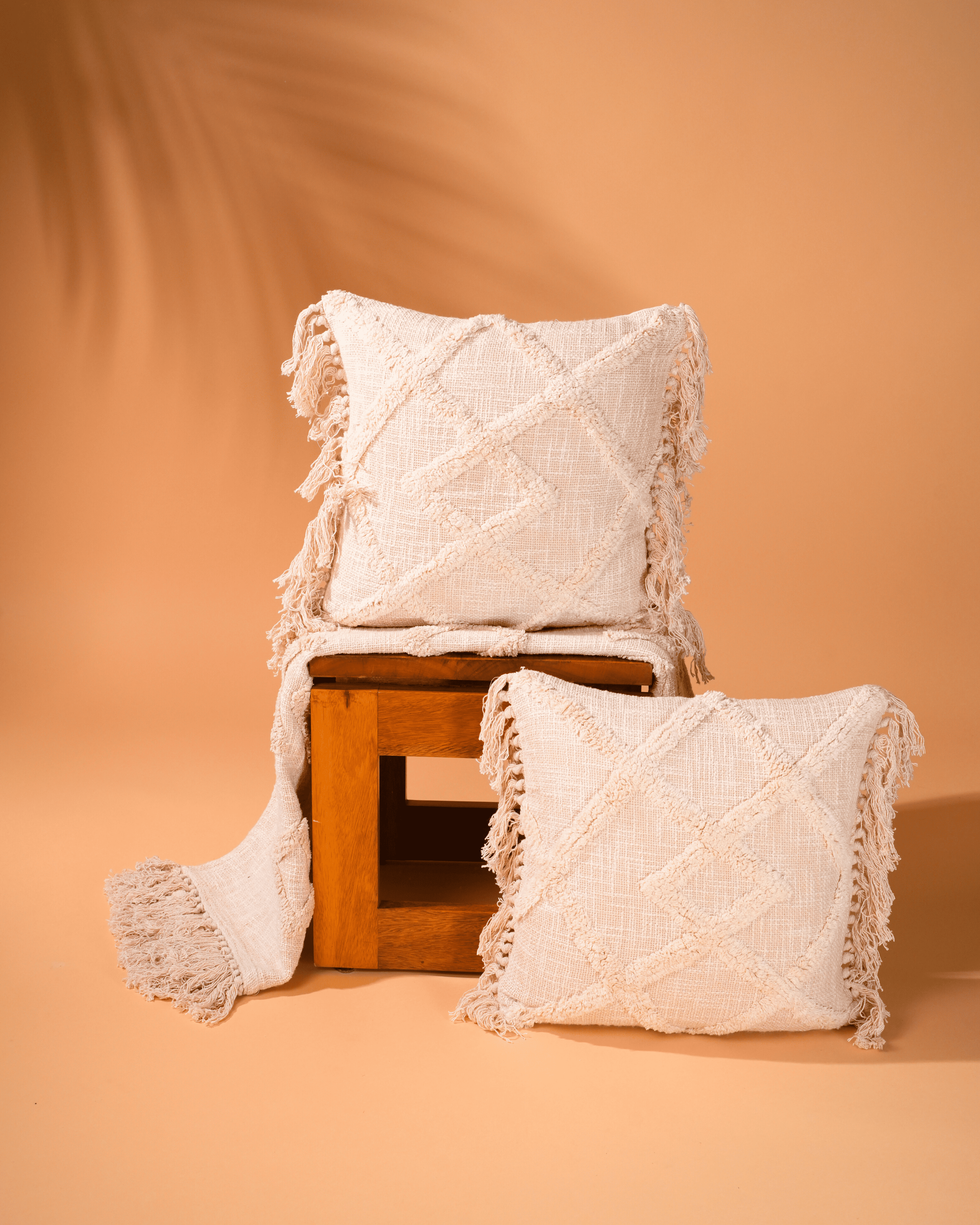 Boho Fringe - Woven Cushion Cover Set Of 2