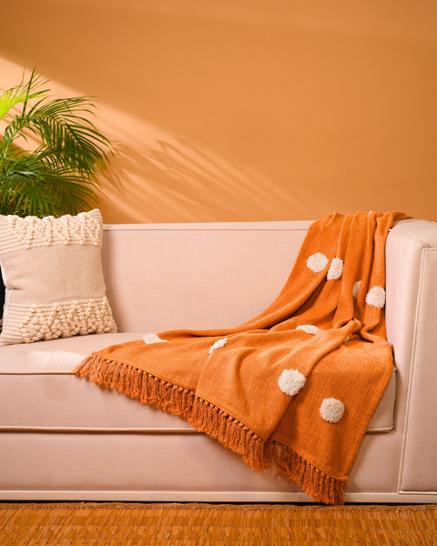 Sunrise Fringe Tufted Throw