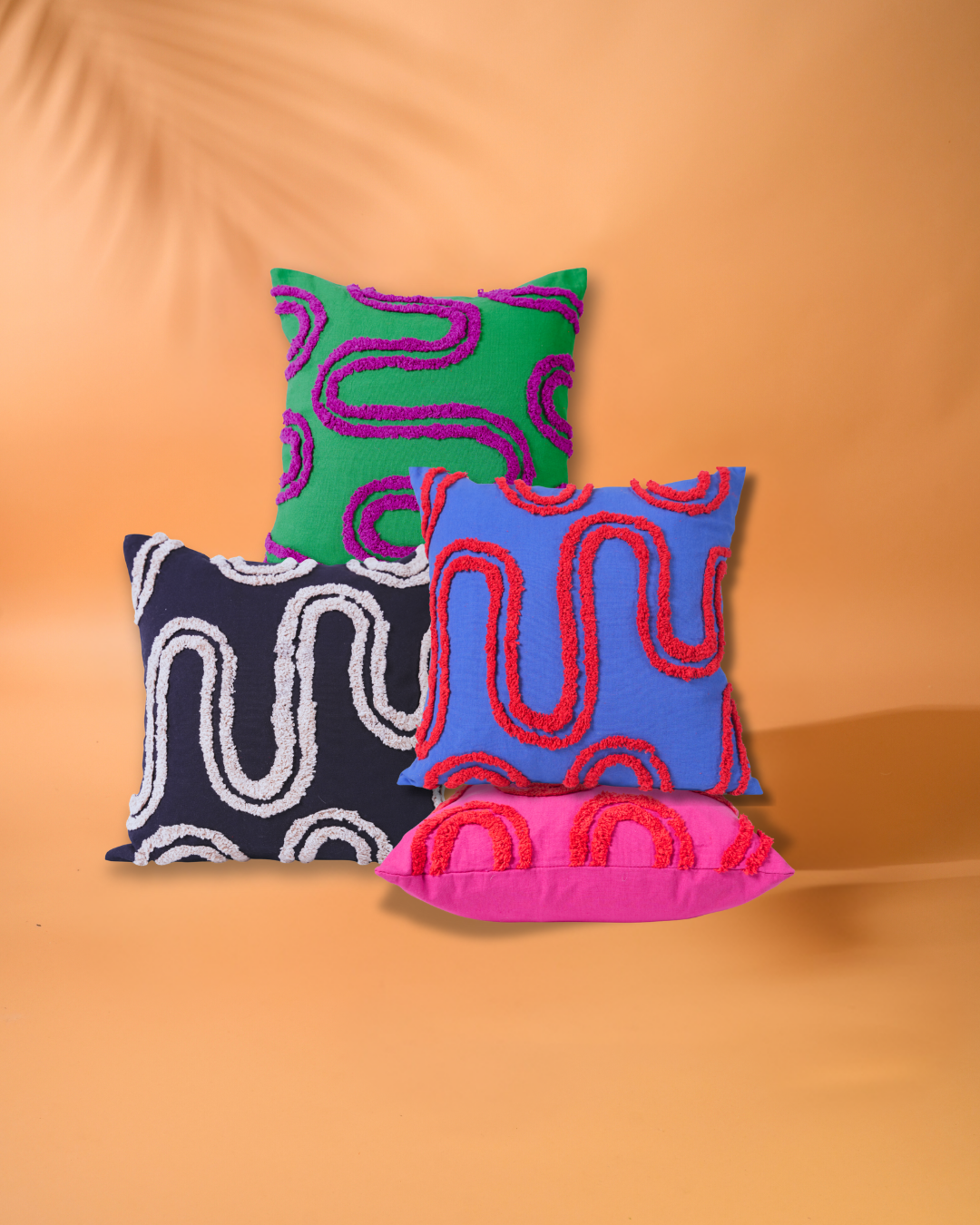 Groovy Waves - Tufted Cushion Cover Set  Of 4