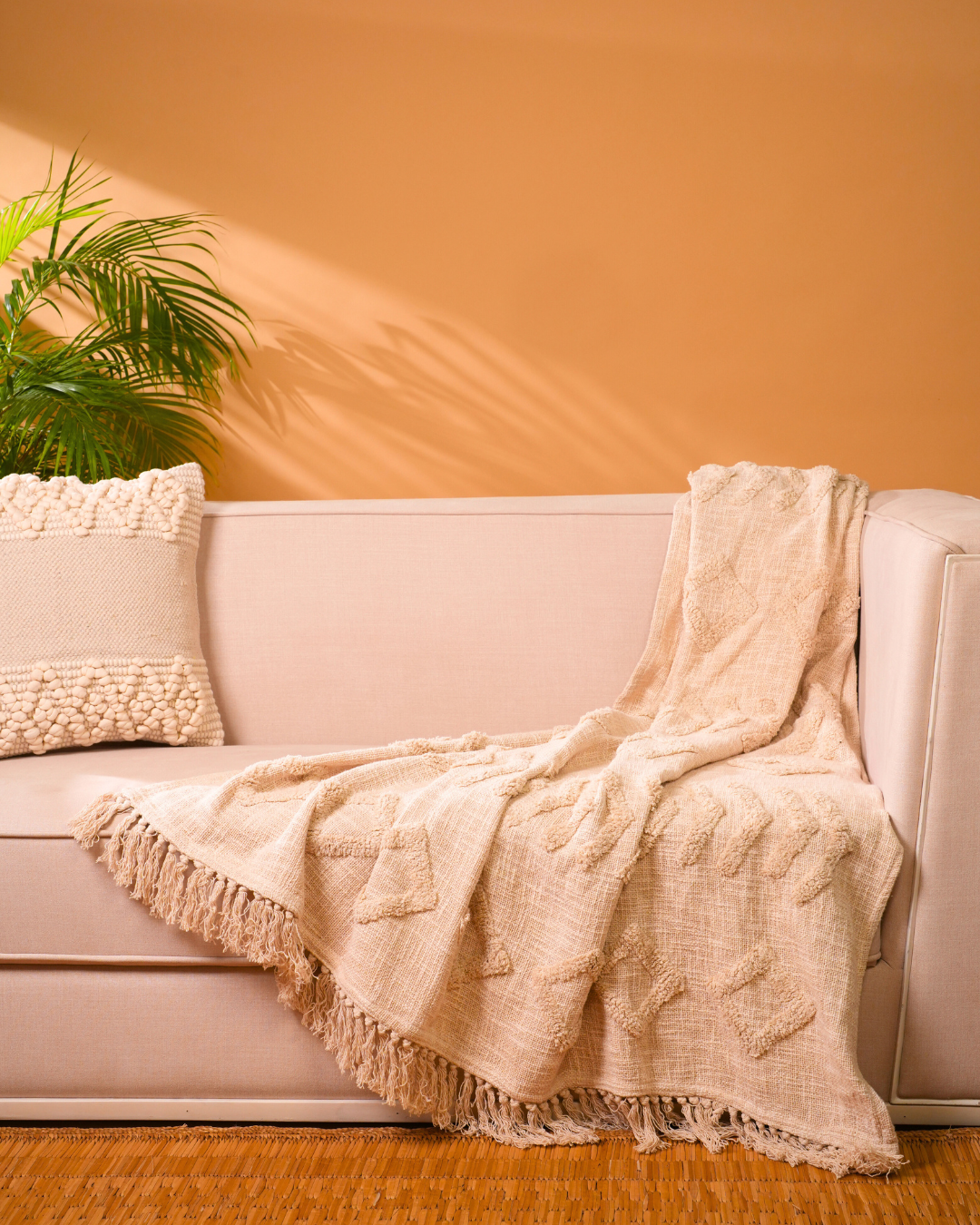 Beige Haven Tufted Throw