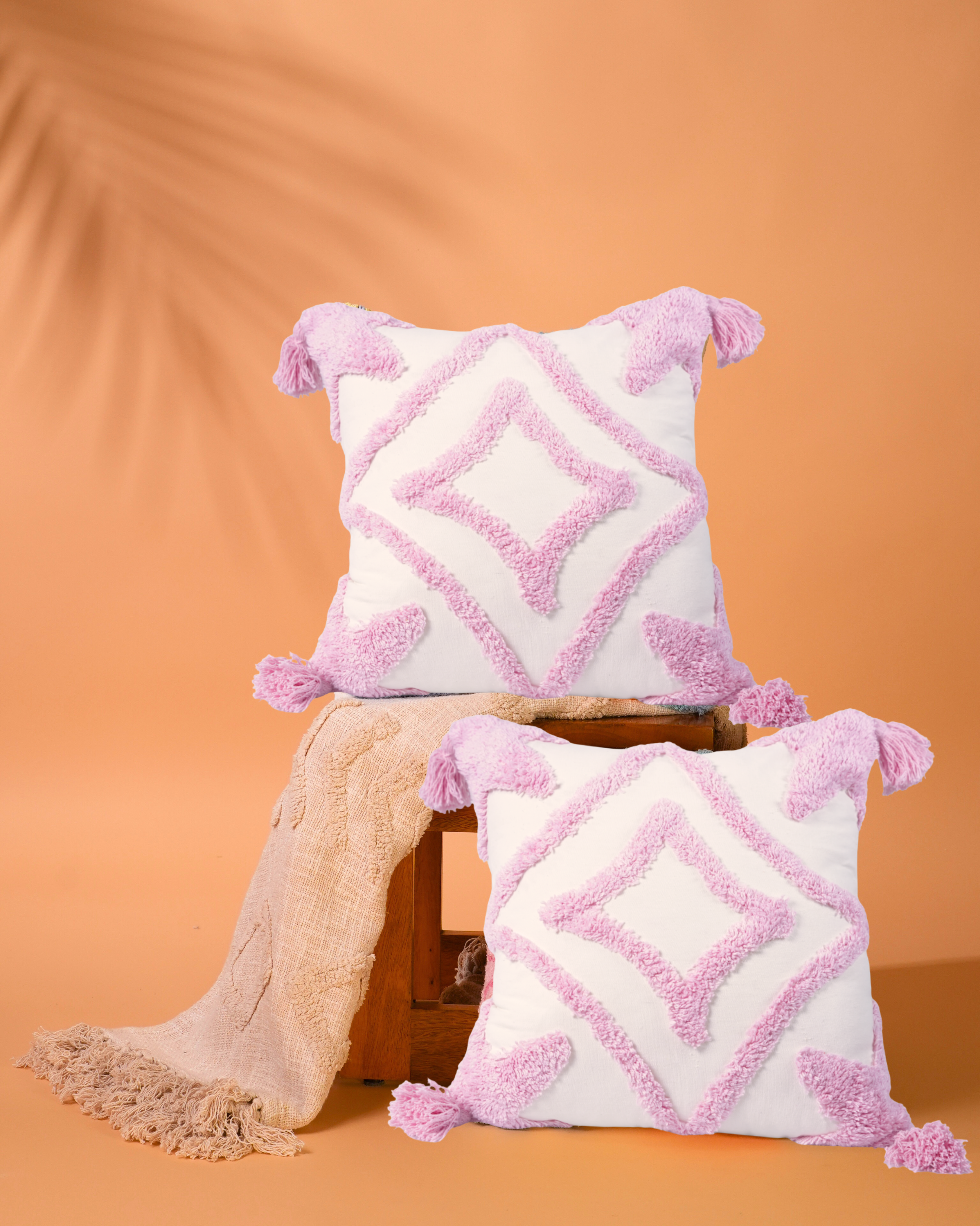 Pink Diamond - Tufted Cushion Covers Set Of 2