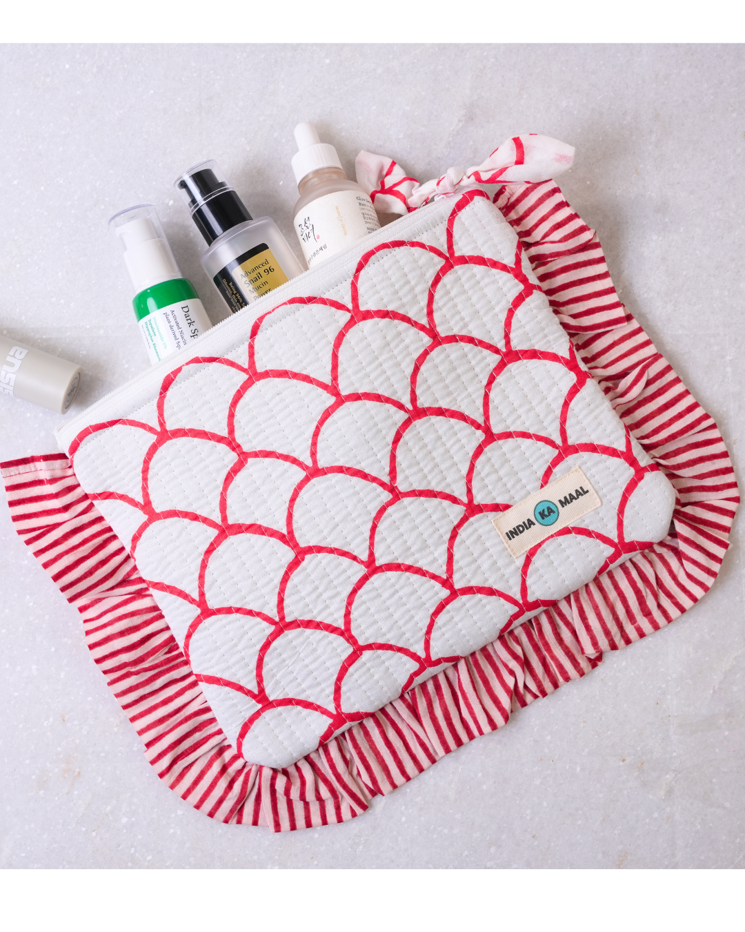 Red Scallop Flat Pouch