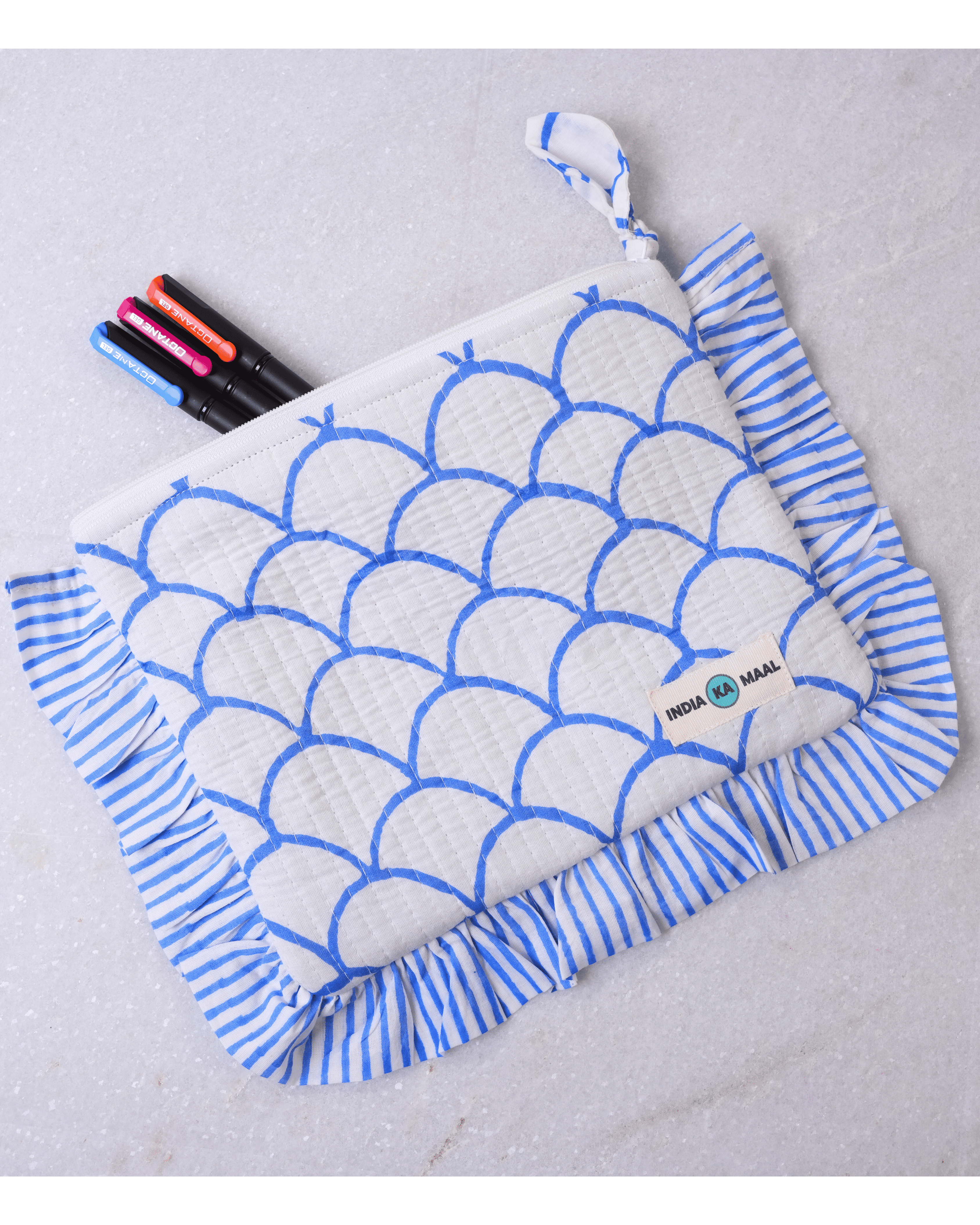 Blue Scallop Flat Pouch