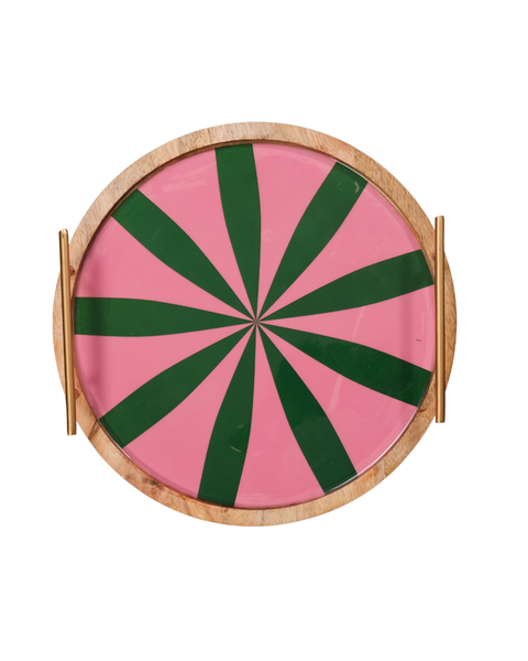 Watermelon Swirl Wooden Tray