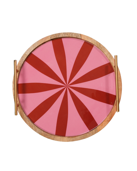 Candy Swirl Wooden Tray