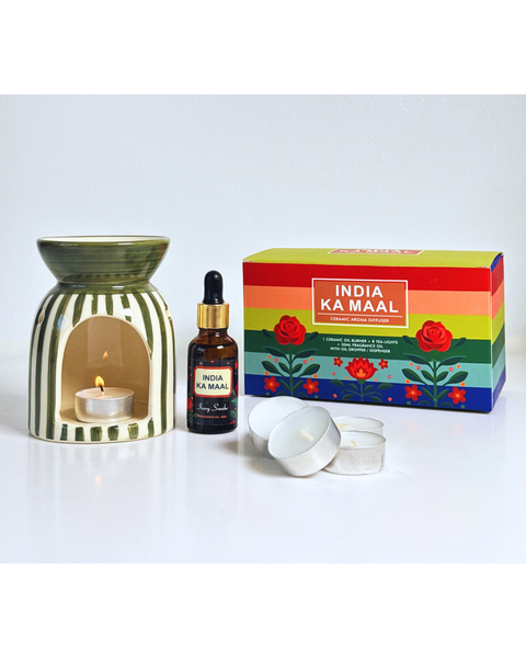 Luxury Aroma Oil Burner Gift Set - Ivory Smoke