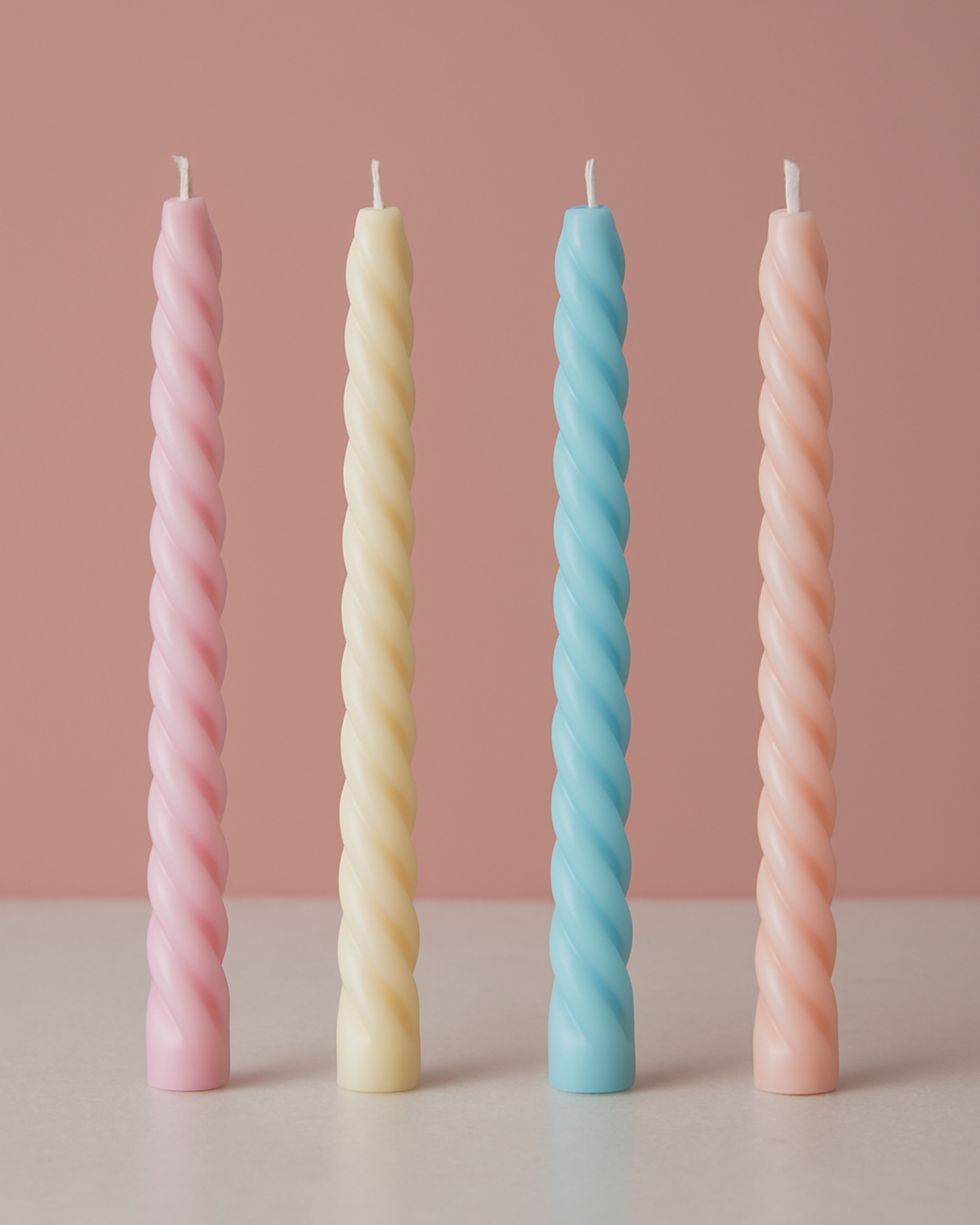 Pastel Twist Candles Set of 2