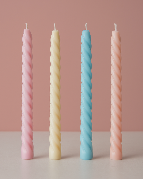 Pastel Twist Candles Set of 2