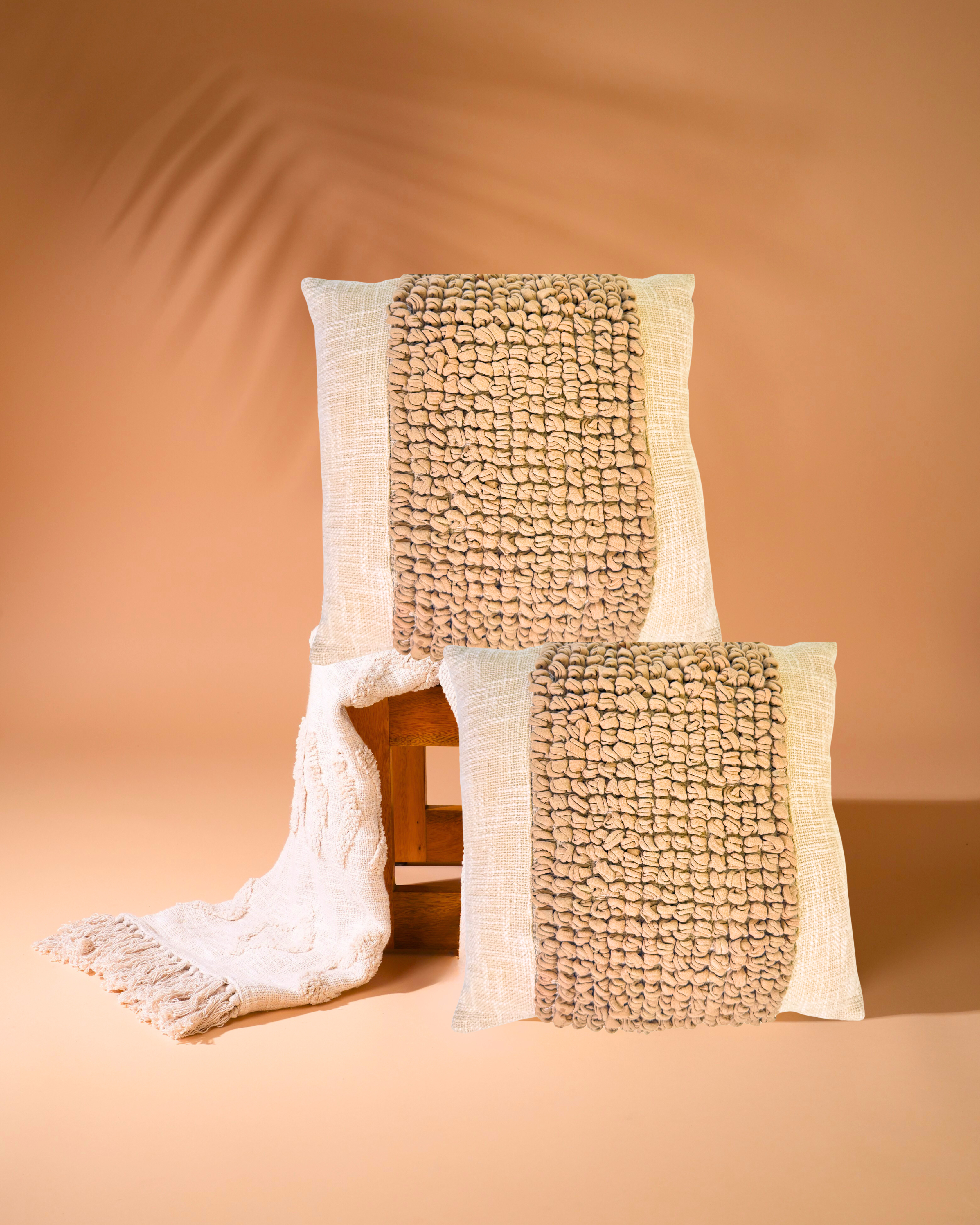 Neutral Textured Harmony - Woven Cushion Cover Set